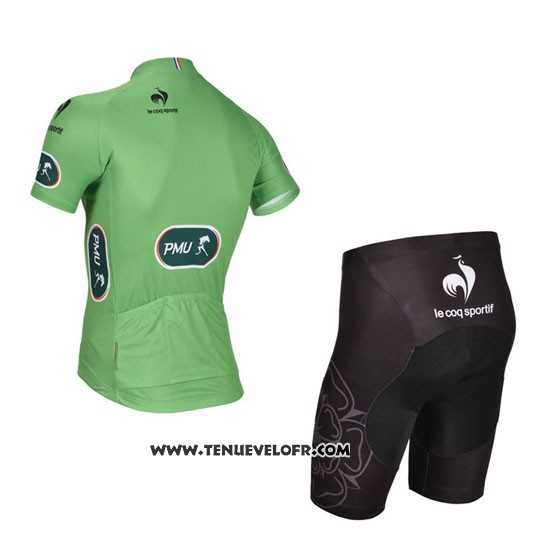 2014 Maillot Ciclismo Tour DE France Vert Manches Courtes et Cuissard
